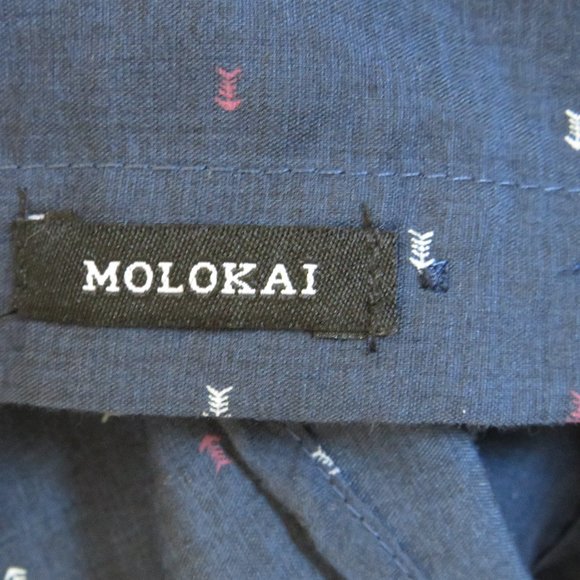 Molokai Surf Co.* Men's Short Sleeve‎ Button Down Straight Hem Fishbone Shirt~XL - Picture 5 of 13